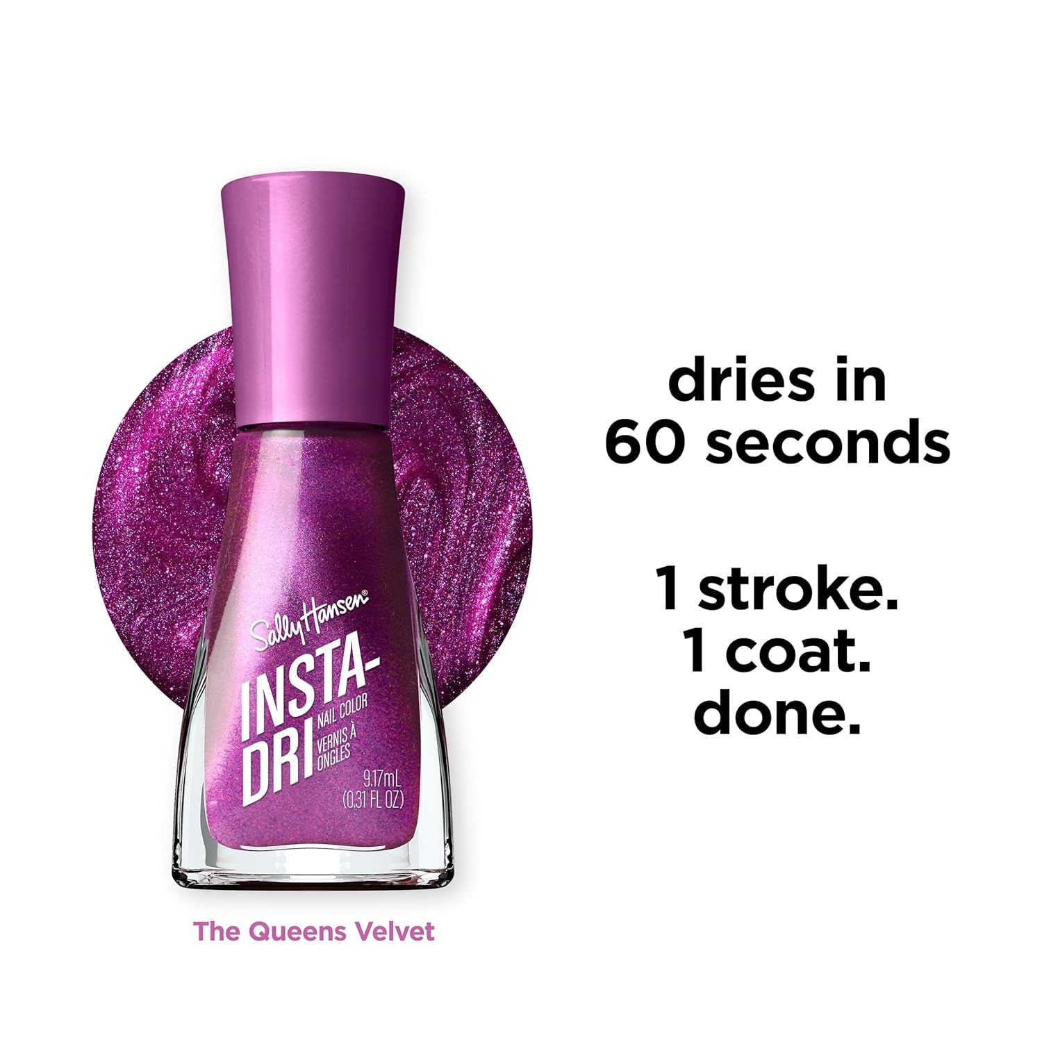 Insta-Dri Nail Polish, Luxe Finish Collection, the Queens Velvet, 0.31 Fl Oz